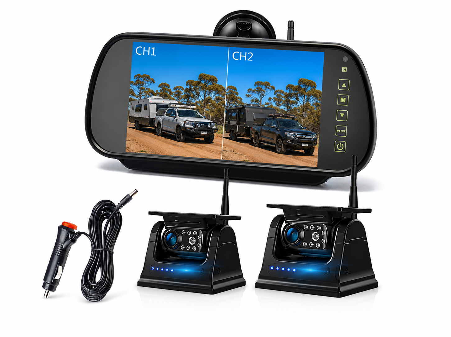 TowVision 7" Solar Wireless Dual Camera System